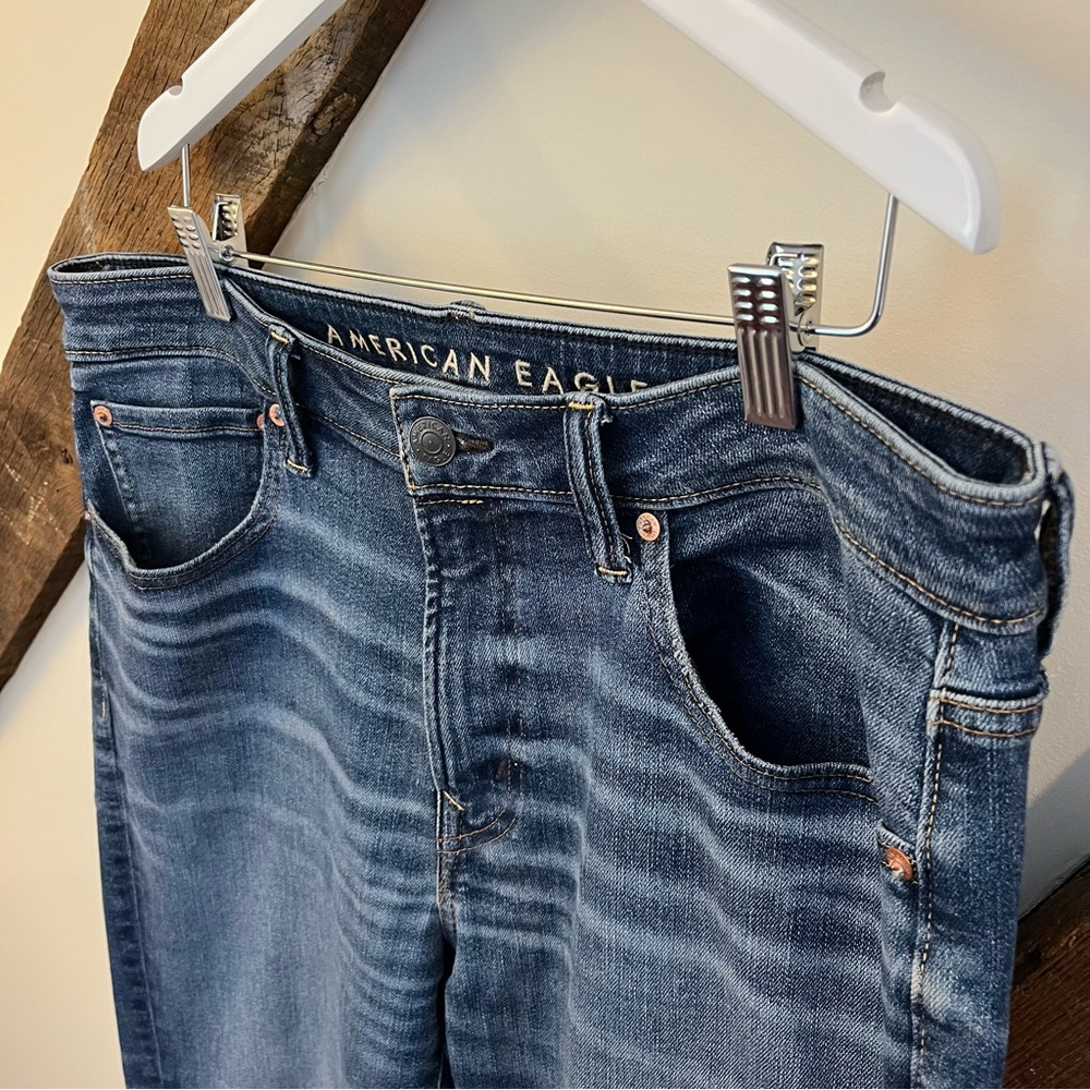 American Eagle Outfitters Men's Dark Blue Skinny Jeans